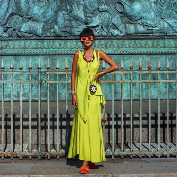 ZARA FLOWY DRESS WITH CAPE SIZE S - Picture 3 of 14